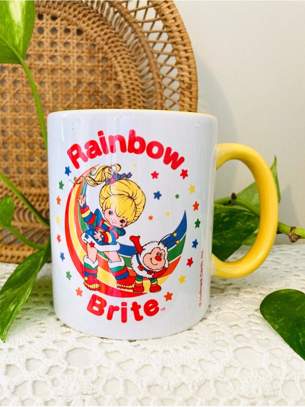 Vintage Rainbow Brite Yellow-Handle Ceramic Mug by Hallmark Cards Inc.